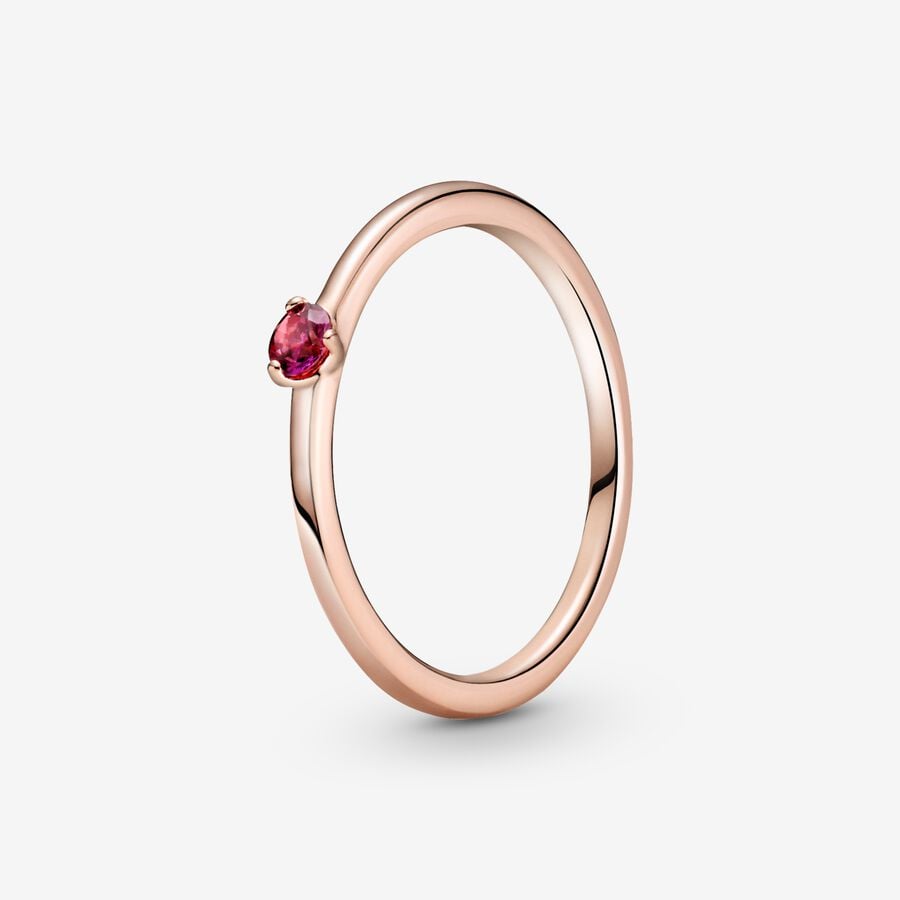 Simple Sparkling Band Ring, Rose gold plated